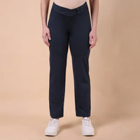 Maternity Comfy Straight Pant - Adjustable waist - Navy