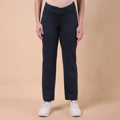 Maternity Comfy Straight Pant - Adjustable waist - Navy