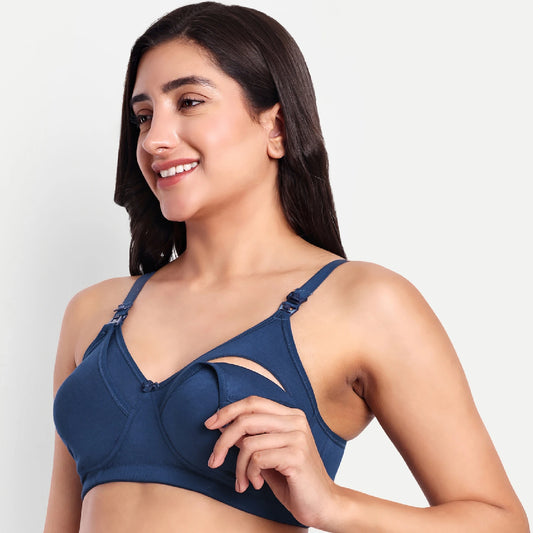 Maternity & Nursing Bra Mid-blue ( Non-Padded)
