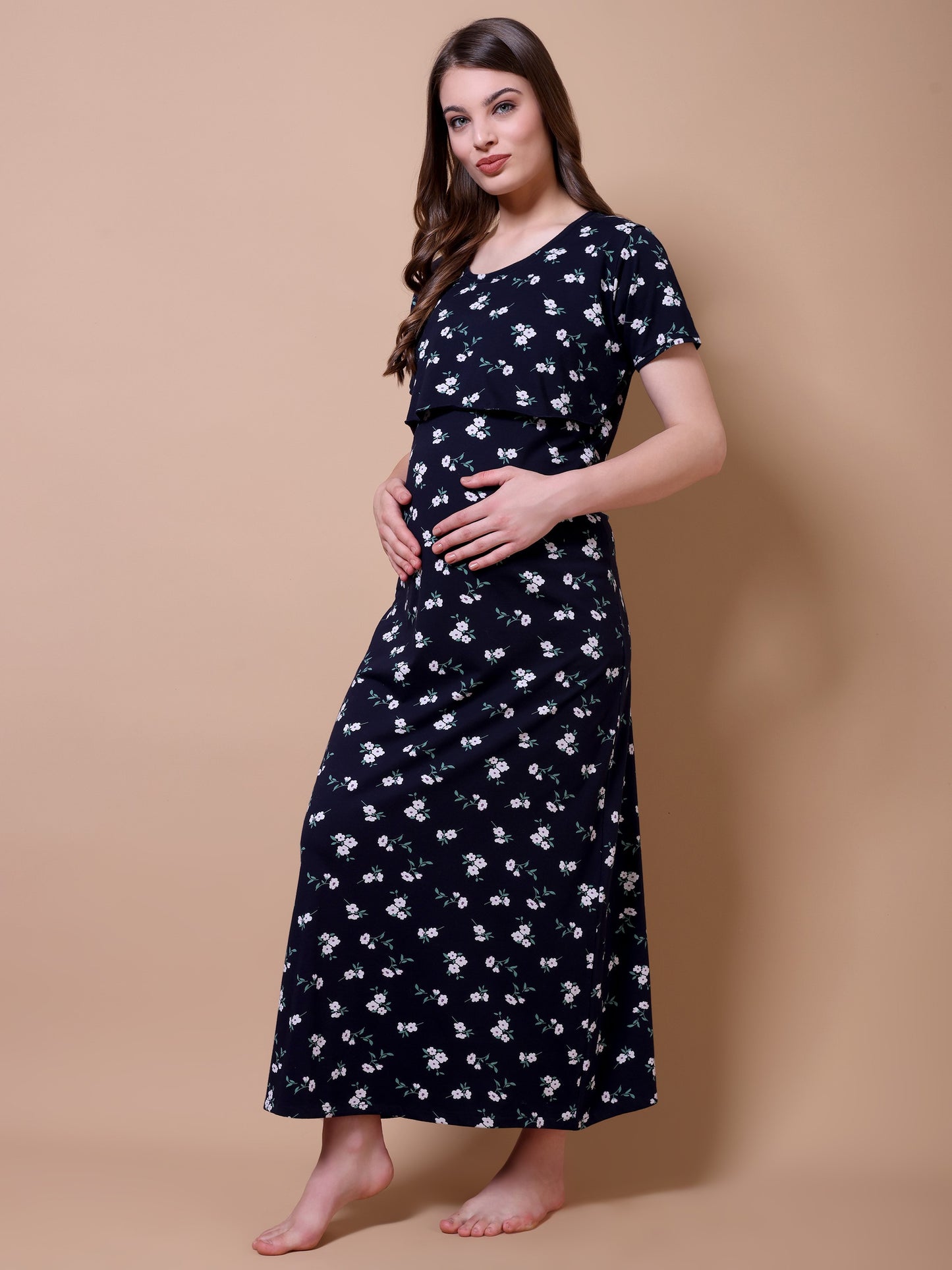 Navy Flora Maternity and Lounge Nighty