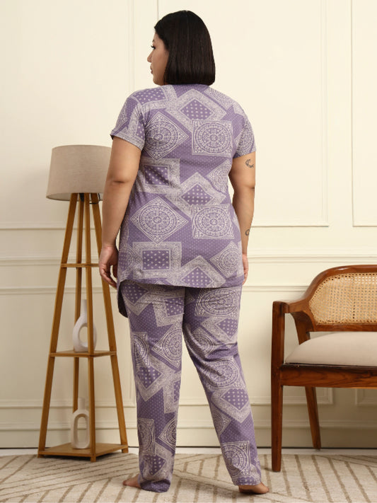 Paisley Lavender Maternity Lounge Suit