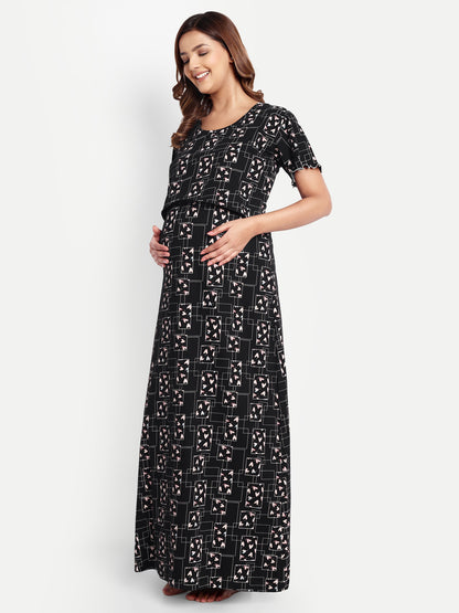 Heartbox black Maternity and Lounge Nighty