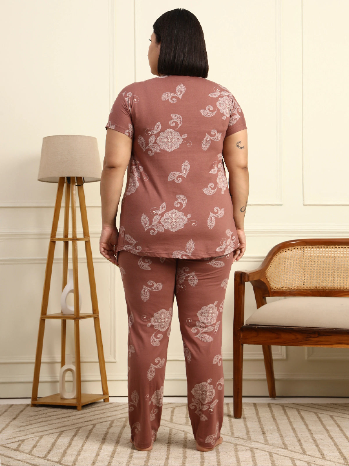 Motif Dusty rose Maternity Lounge Suit