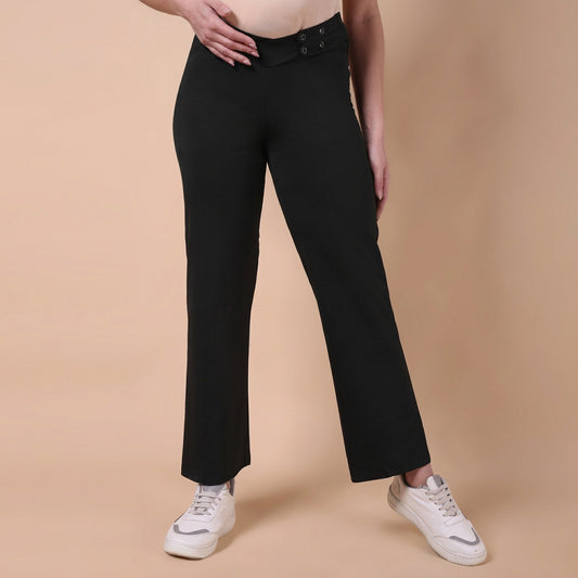 Maternity Comfy Straight Pant - Adjustable waist - Black