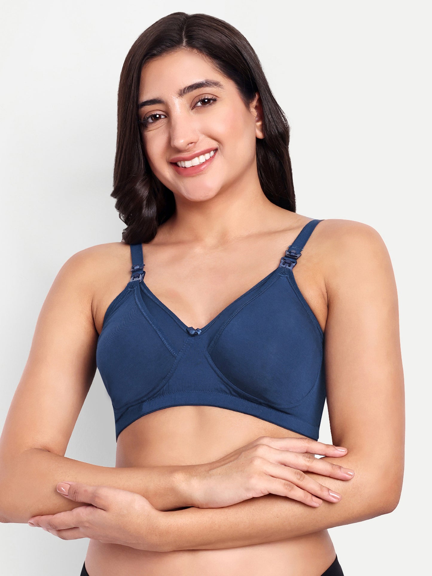 Maternity & Nursing Bra Mid-blue ( Non-Padded)