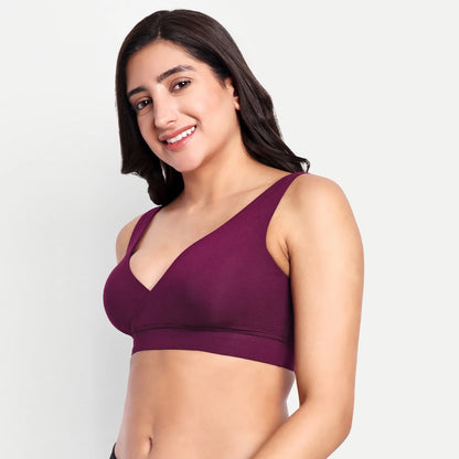 Maternity Lounge Bamboo Bra  (removable cups) - Wine