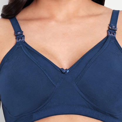 Maternity & Nursing Bra Mid-blue ( Non-Padded)