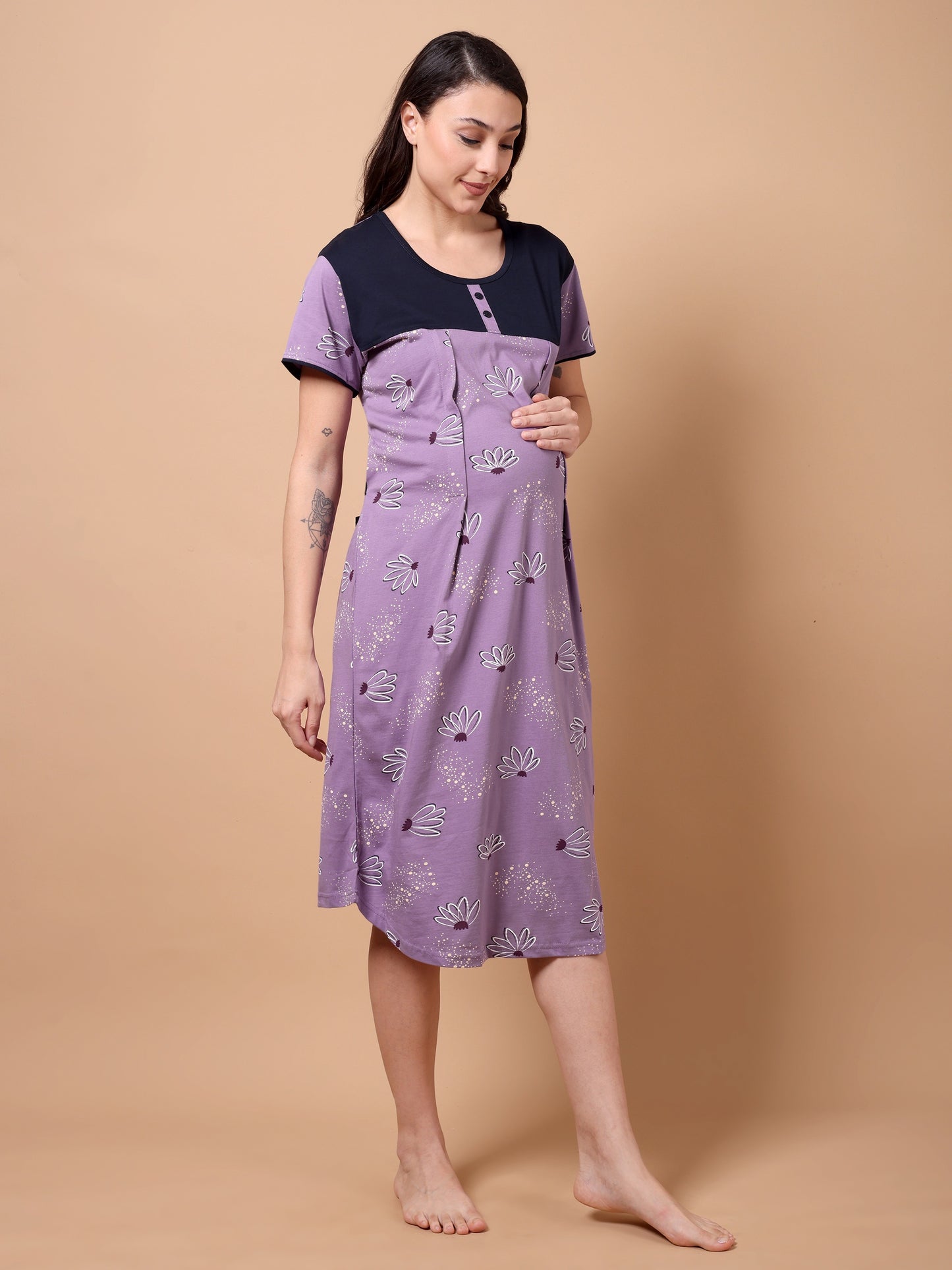 Lilac bloom Maternity and Lounge Nighty