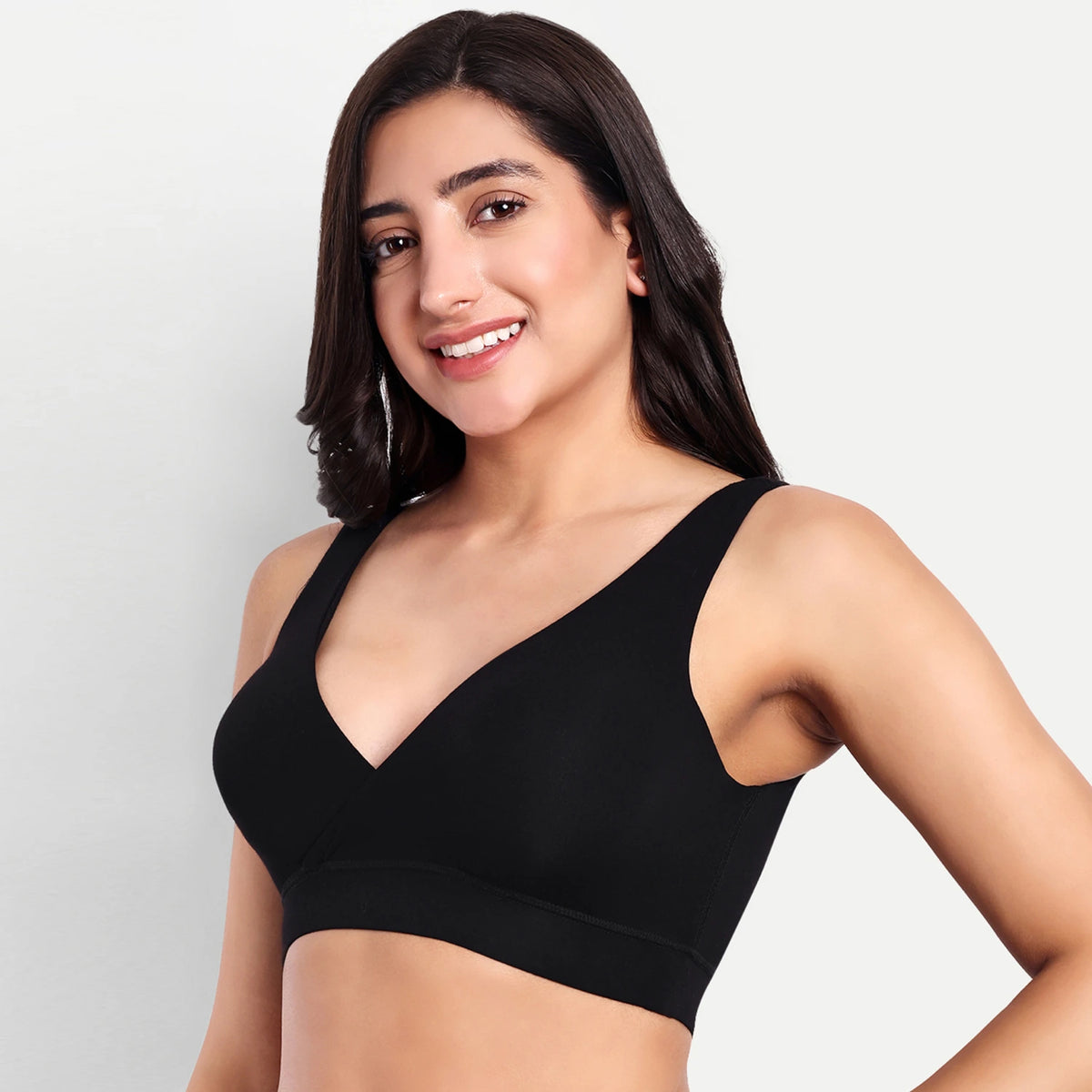 Maternity Lounge Bamboo Bra  (removable cups) - Black