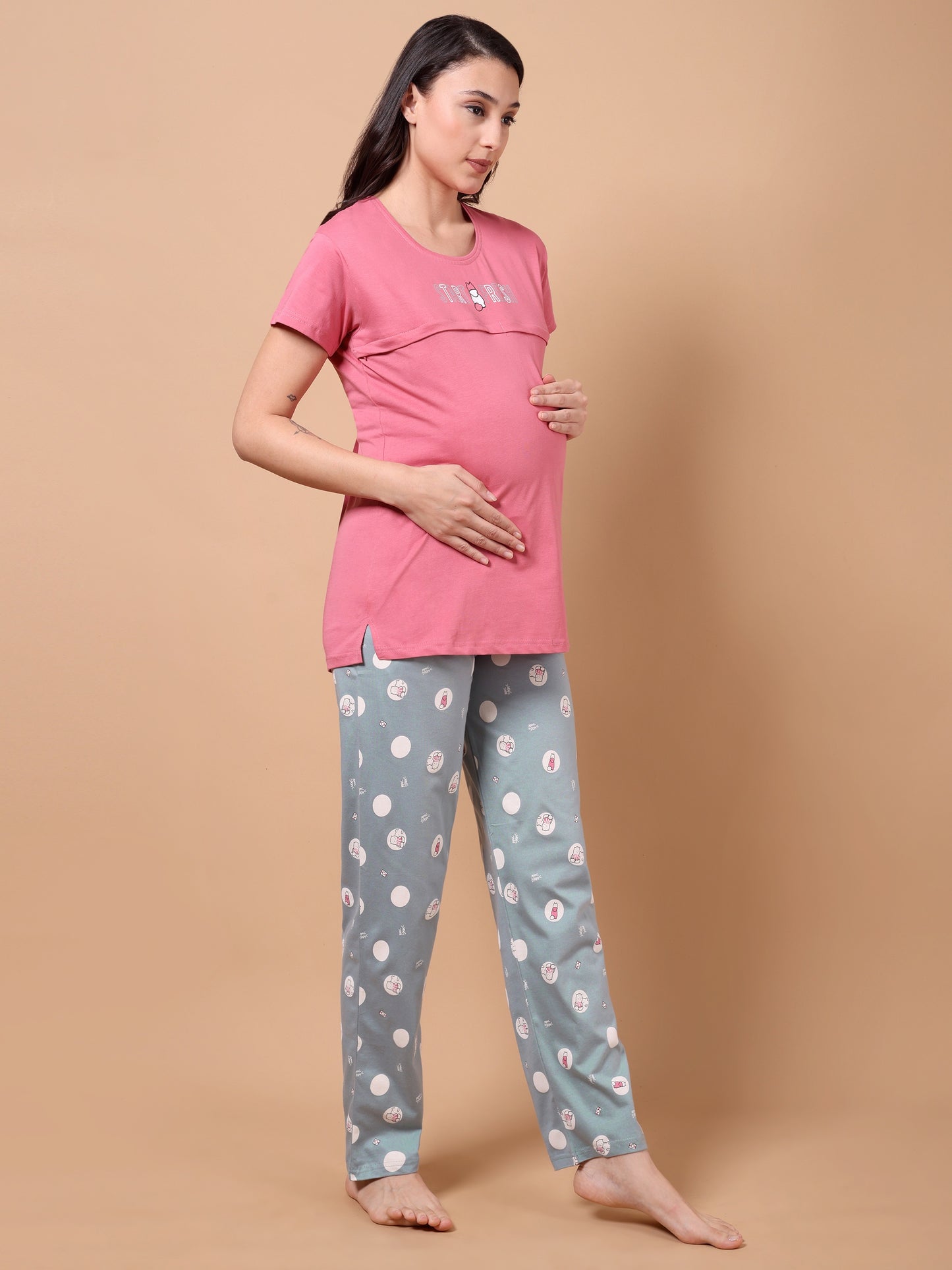 Start fresh maternity & nursing lounge night suit