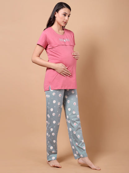 Start fresh maternity & nursing lounge night suit