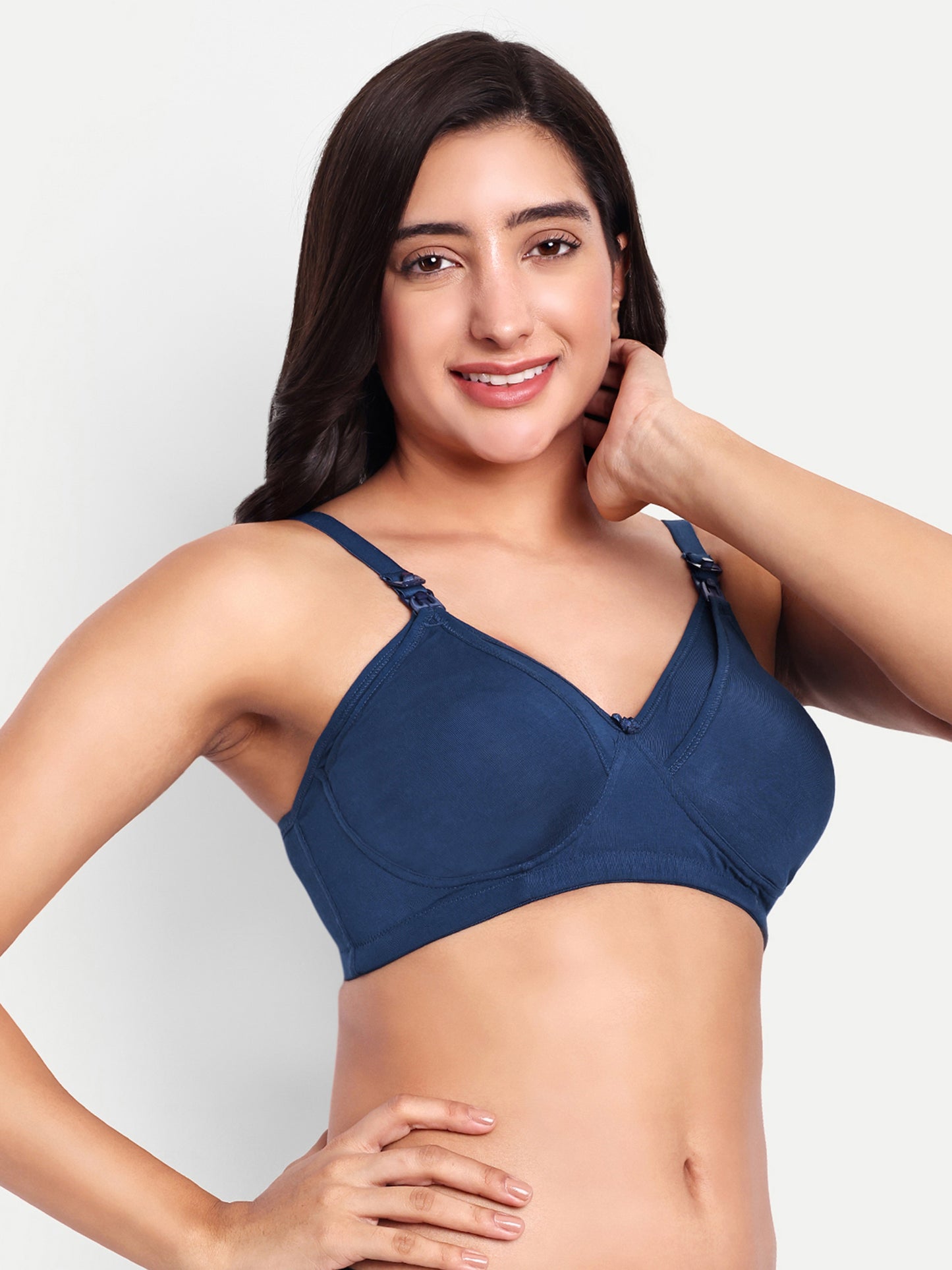 Maternity & Nursing Bra Mid-blue ( Non-Padded)