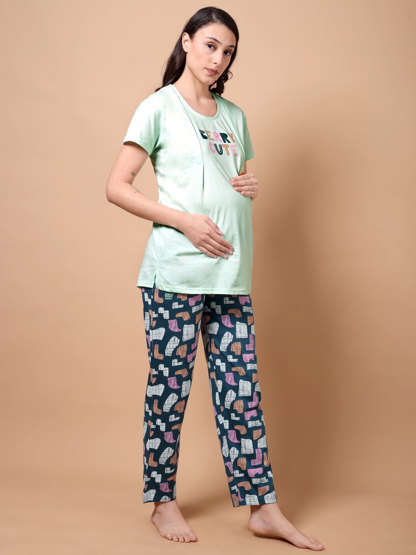 Berry cute maternity & nursing lounge night suit