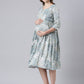 icy blue maternity and feeding dress