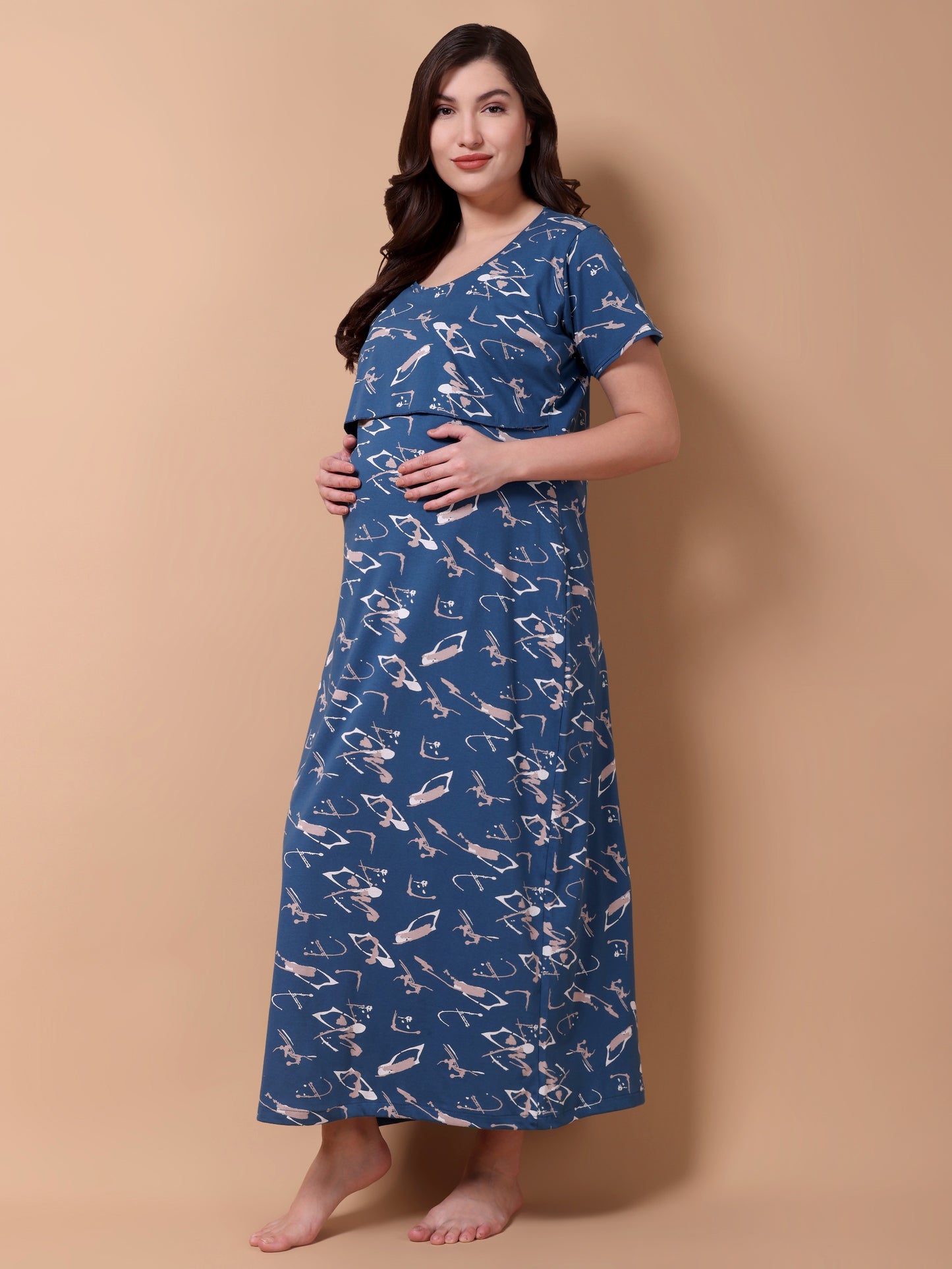 Indigo Print Maternity and Lounge Nighty