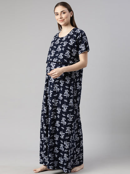 Navy petal Maternity and Lounge Nighty