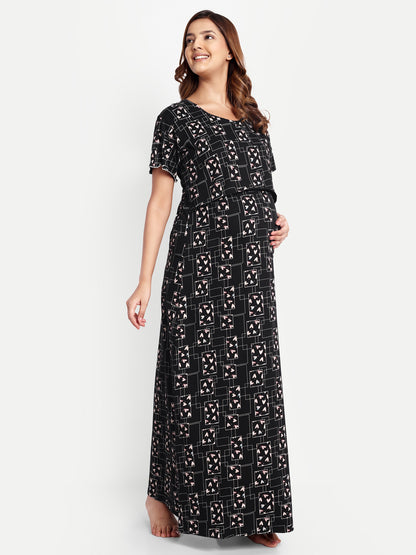 Heartbox black Maternity and Lounge Nighty