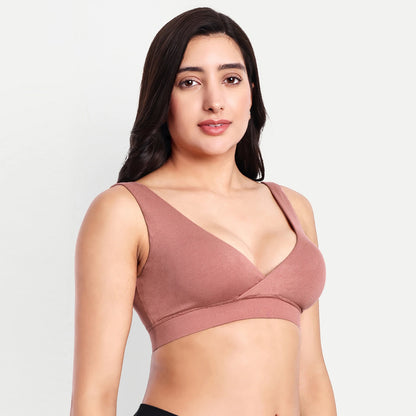 Maternity Lounge Bamboo Bra  (removable cups) - Coral rose