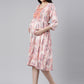 Coral  Maternity And Feeding Dress