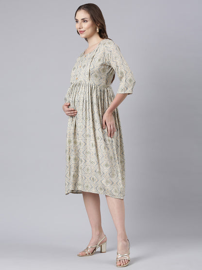 Harbor grey maternity and feeding dress