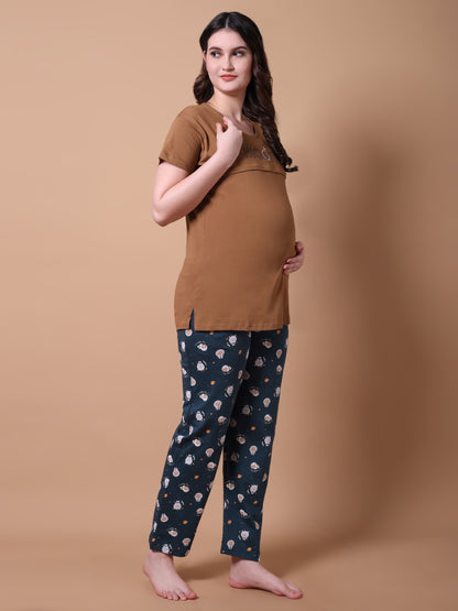 Moon maternity & nursing lounge night suit