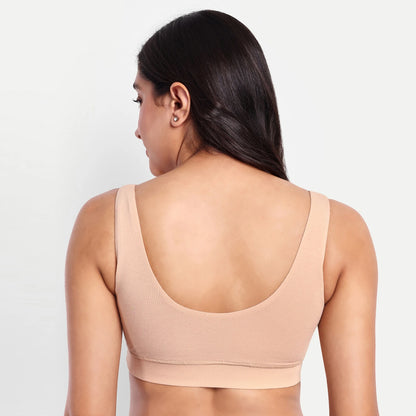 Maternity Lounge Bamboo Bra  (removable cups) - Skin