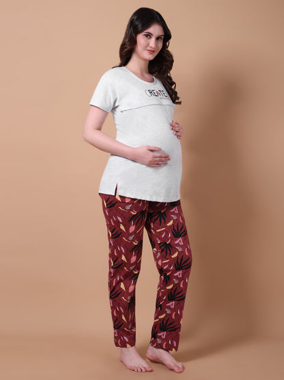 With a purpose maternity & nursing lounge night suit