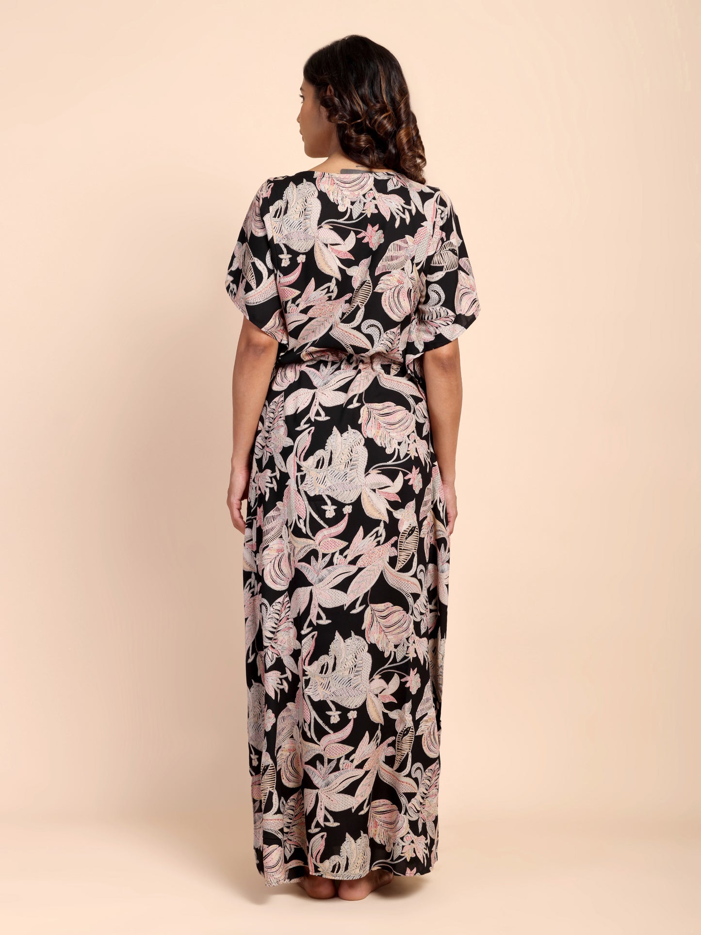 Grey Blossom Maternity and Nursing Kaftaan