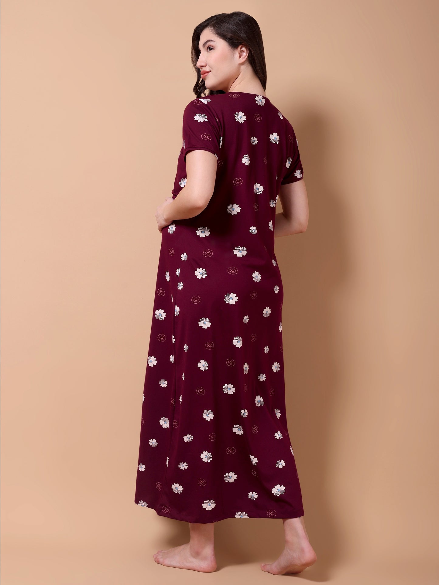 Bloomique Maroon Maternity and Lounge Nighty