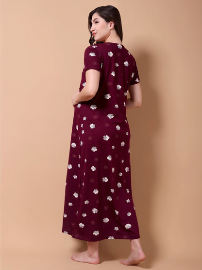 Bloomique Maroon Maternity and Lounge Nighty