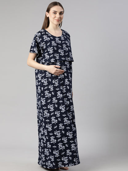 Navy petal Maternity and Lounge Nighty