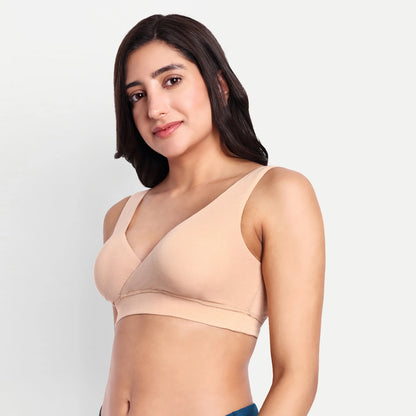 Maternity Lounge Bamboo Bra  (removable cups) - Skin