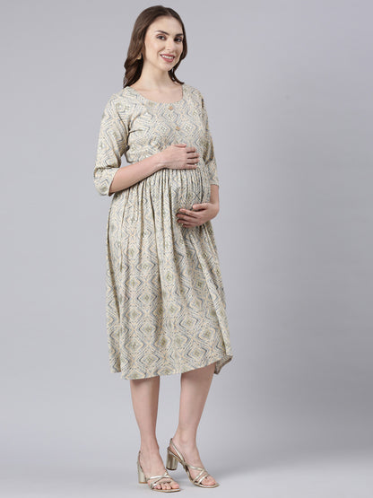 Harbor grey maternity and feeding dress