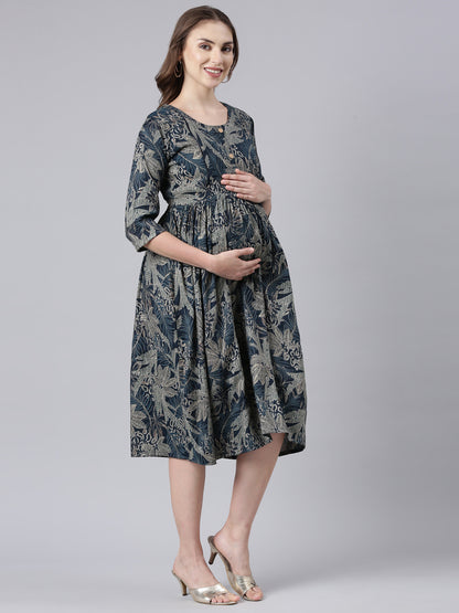 Oxford maternity and feeding dress