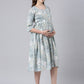 icy blue maternity and feeding dress