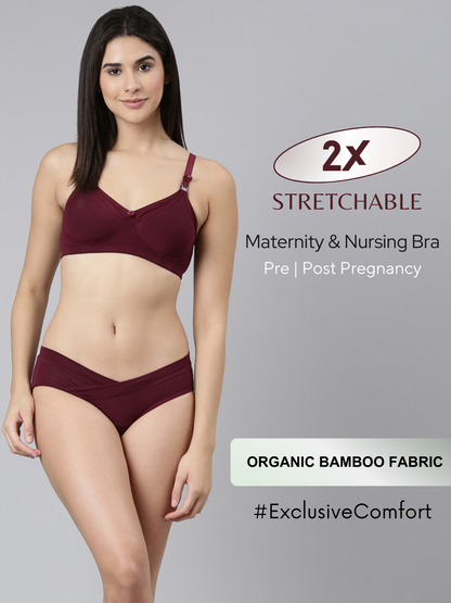 Maternity & Nursing Bra Wine ( Non-Padded)