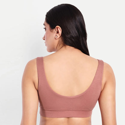 Maternity Lounge Bamboo Bra  (removable cups) - Coral rose