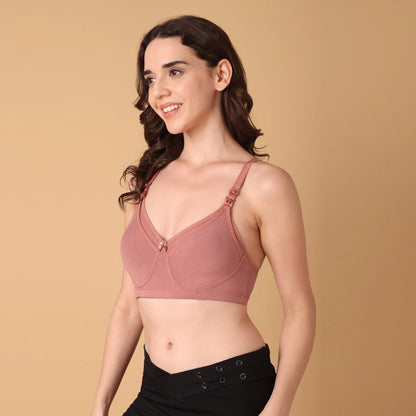Maternity & Nursing Bra Coral rose ( Non-Padded)