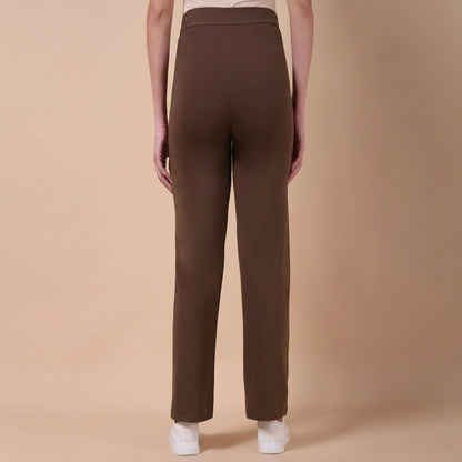 Maternity Comfy Straight Pant - Adjustable waist - Brown