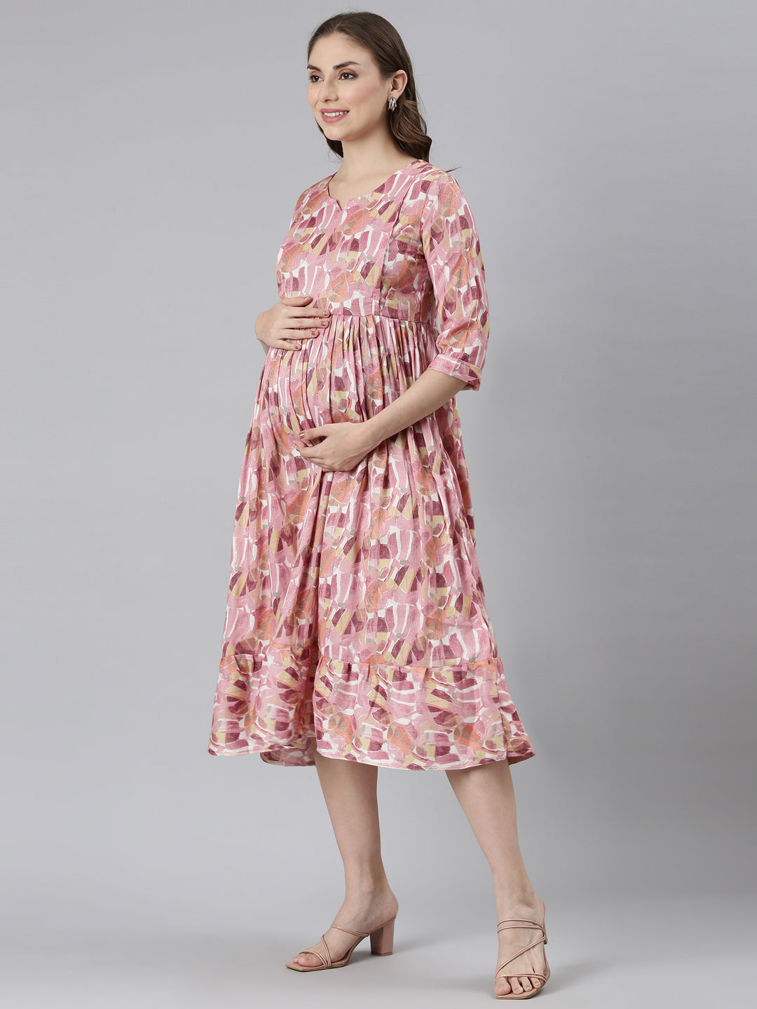 Flamingo maternity and feeding dress