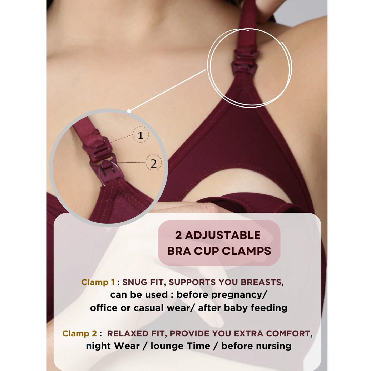 Maternity & Nursing Bra Wine ( Non-Padded)