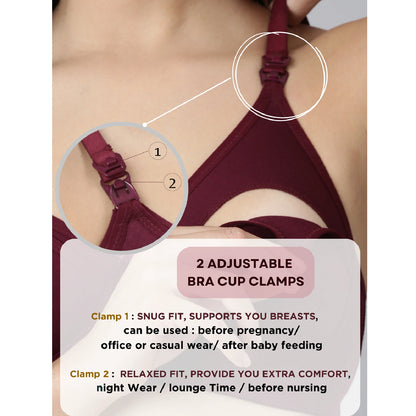 Maternity & Nursing Bra Wine ( Non-Padded)