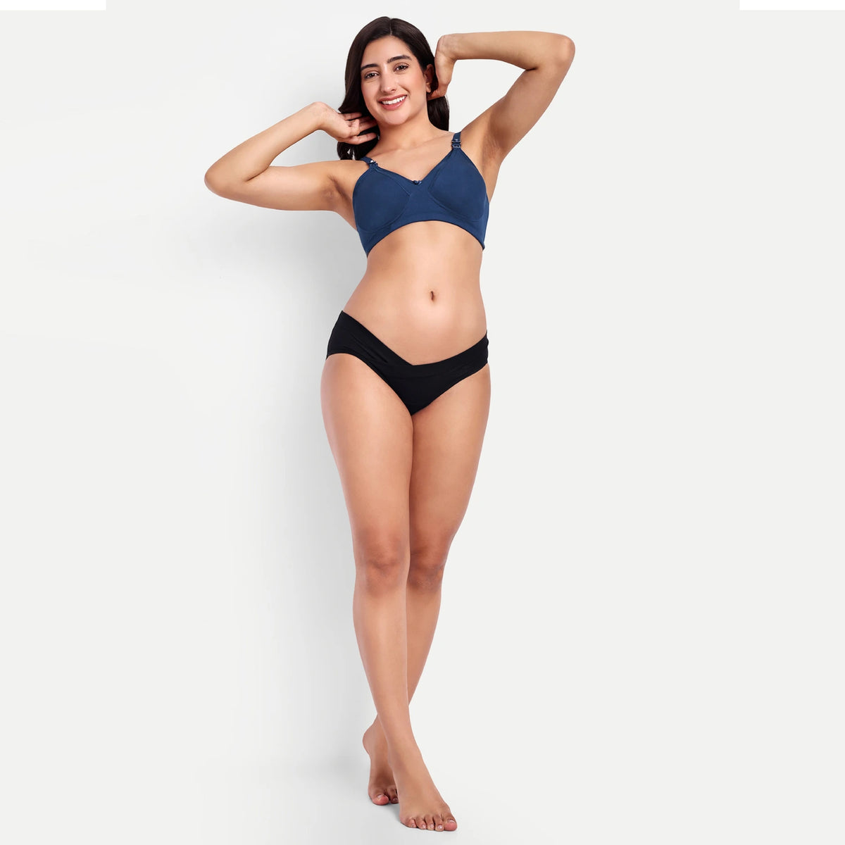 Maternity & Nursing Bra Mid-blue ( Non-Padded)