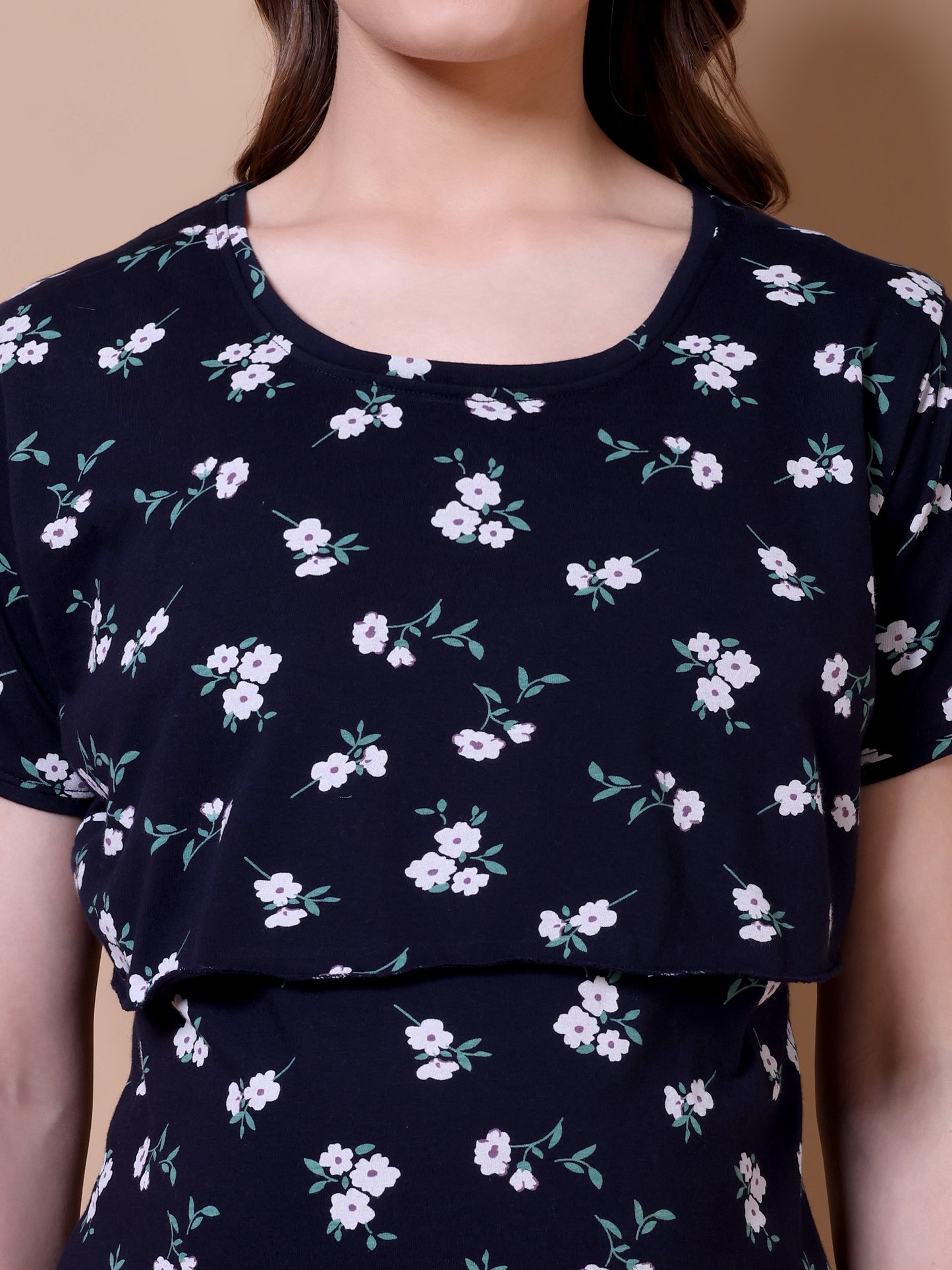 Navy Flora Maternity and Lounge Nighty