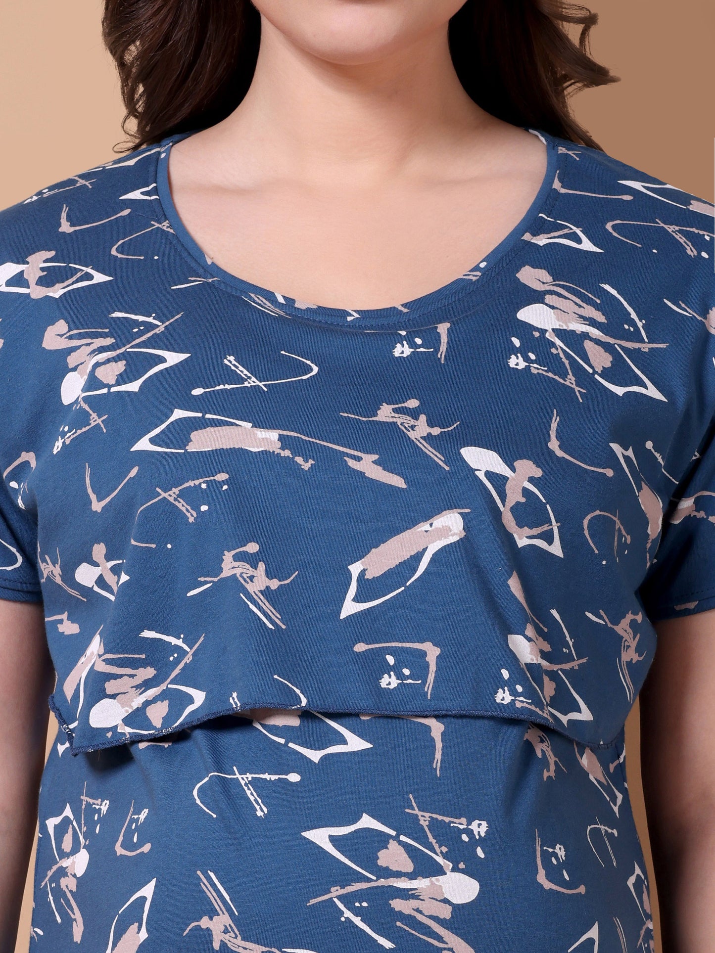 Indigo Print Maternity and Lounge Nighty
