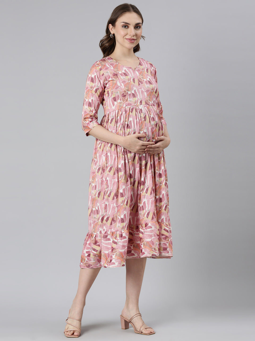 Flamingo maternity and feeding dress