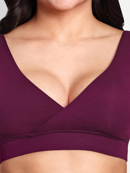 Maternity Lounge Bamboo Bra  (removable cups) Wine