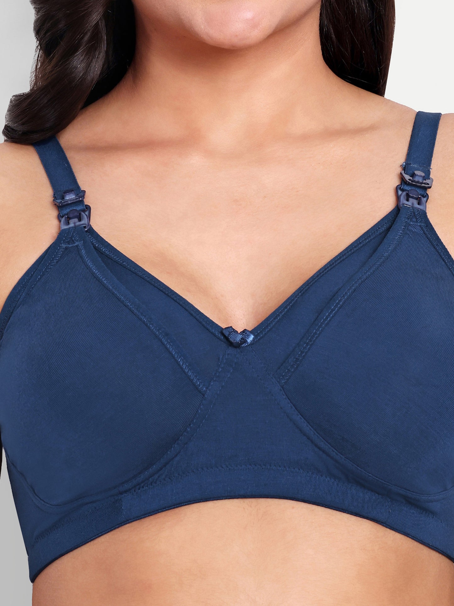 Maternity & Nursing Bra Mid-blue ( Non-Padded)