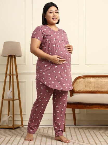 Dusty mauve Maternity Lounge Suit