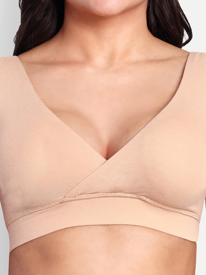 Maternity Lounge Bamboo Bra  (removable cups) Skin